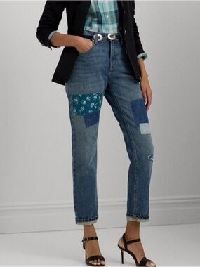 RALPH LAUREN Boyfriend
High Rise Ankle Patchwork
Jeans SIZE 2